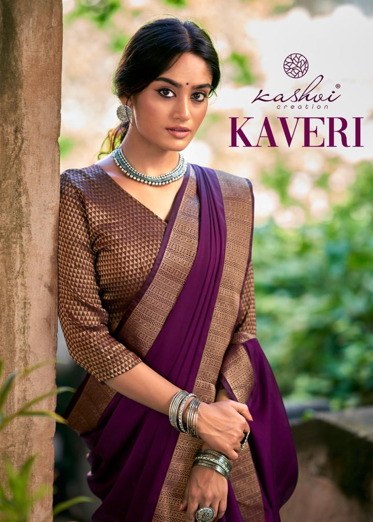 Kashvi Creation Kaveri Chiffon With Fancy Lace And Heavy Blouse Saree