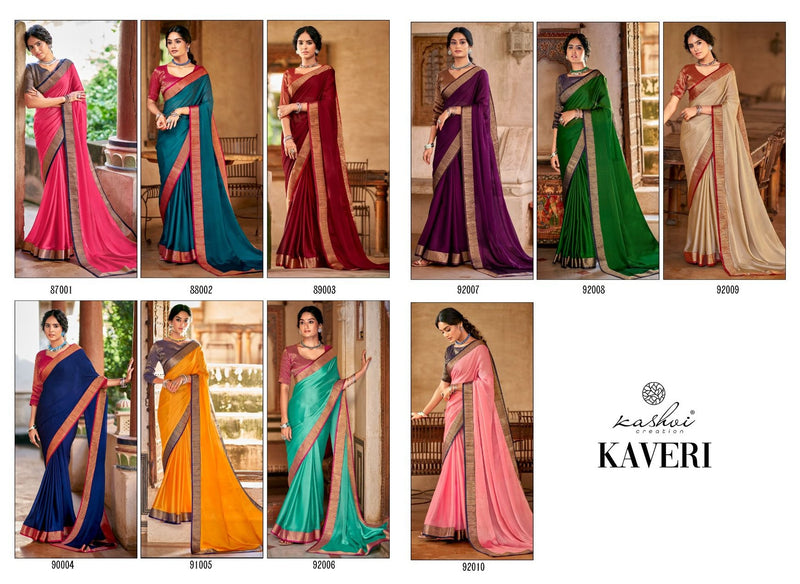 Kashvi Creation Kaveri Chiffon With Fancy Lace And Heavy Blouse Saree