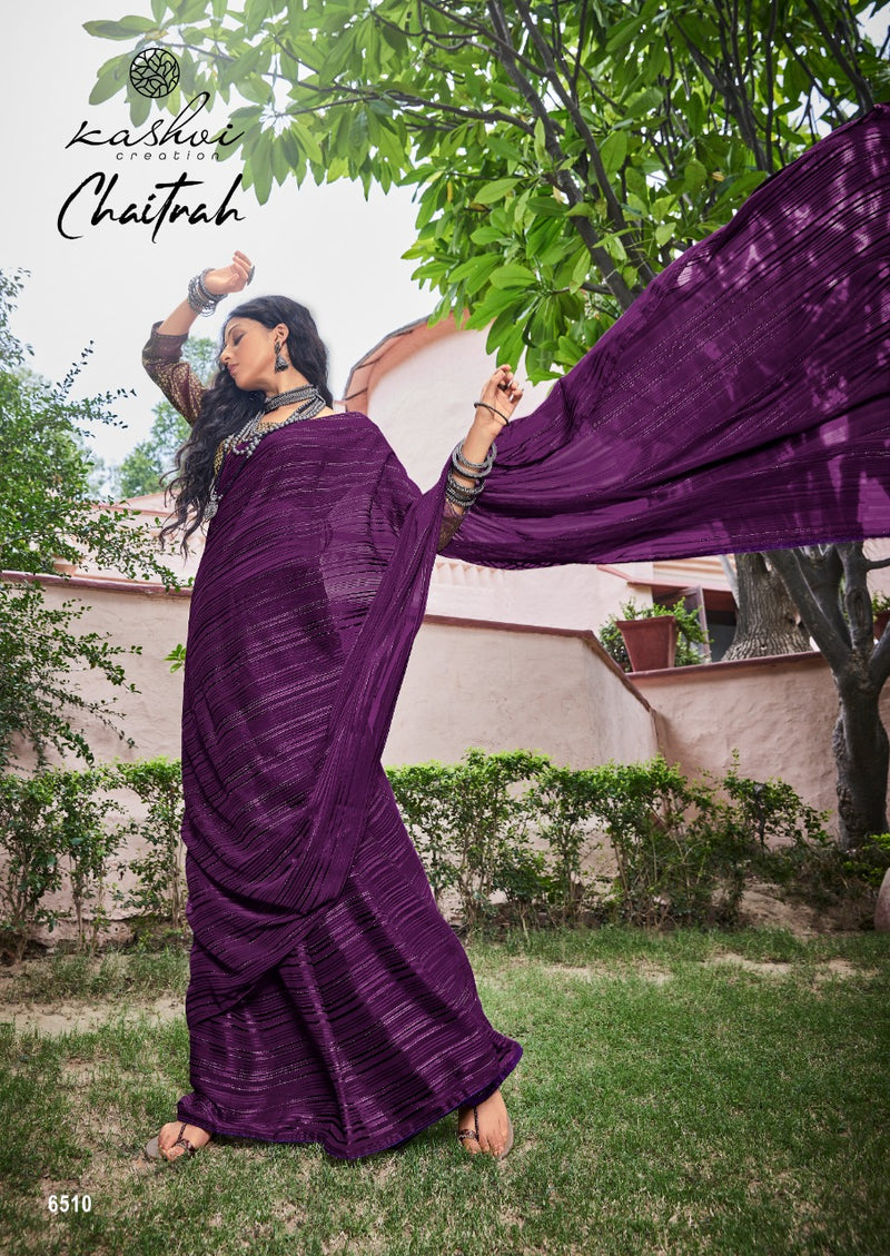 Kashvi Creation Launch By Chaitrah Weightless Zari Patta Exclusive Designer Wedding Wear Fancy Sarees