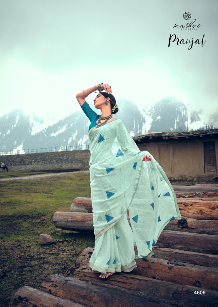 Kashvi Creation Launch By Pranjal Sahi Chiffon With Exclusive Printed Cmfortable Regular Wear Sarees