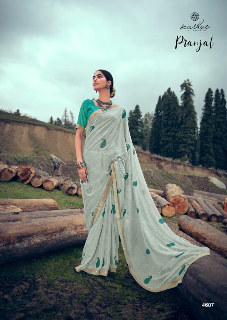 Kashvi Creation Launch By Pranjal Sahi Chiffon With Exclusive Printed Cmfortable Regular Wear Sarees