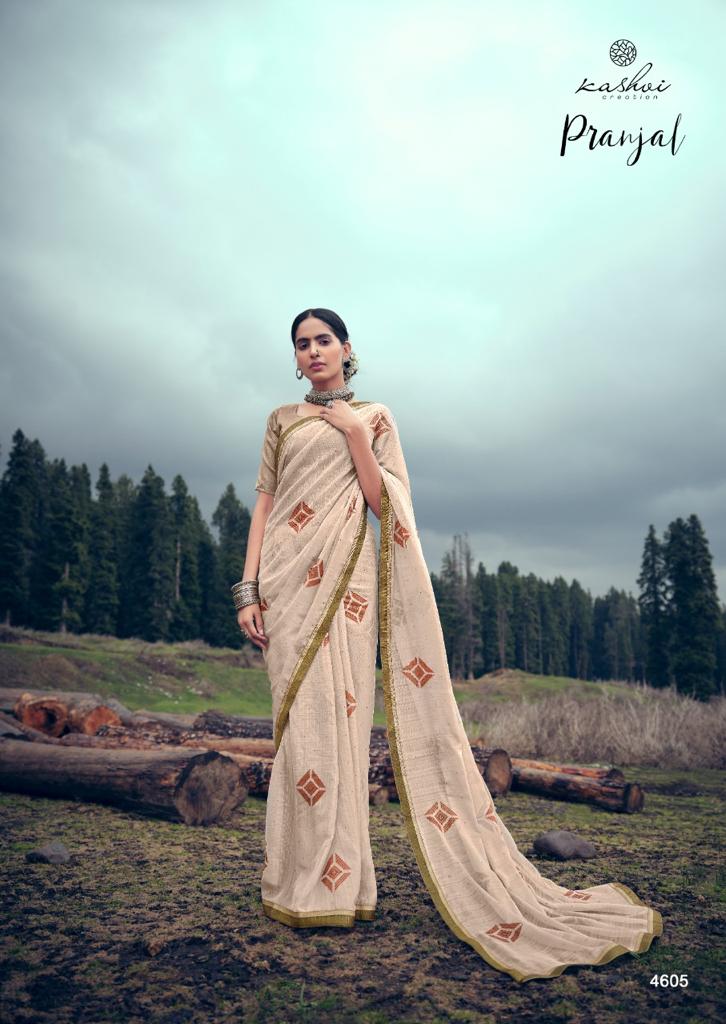 Kashvi Creation Launch By Pranjal Sahi Chiffon With Exclusive Printed Cmfortable Regular Wear Sarees