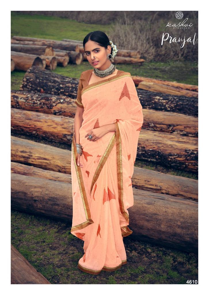 Kashvi Creation Launch By Pranjal Sahi Chiffon With Exclusive Printed Cmfortable Regular Wear Sarees