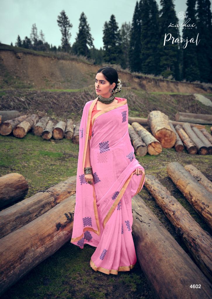 Kashvi Creation Launch By Pranjal Sahi Chiffon With Exclusive Printed Cmfortable Regular Wear Sarees