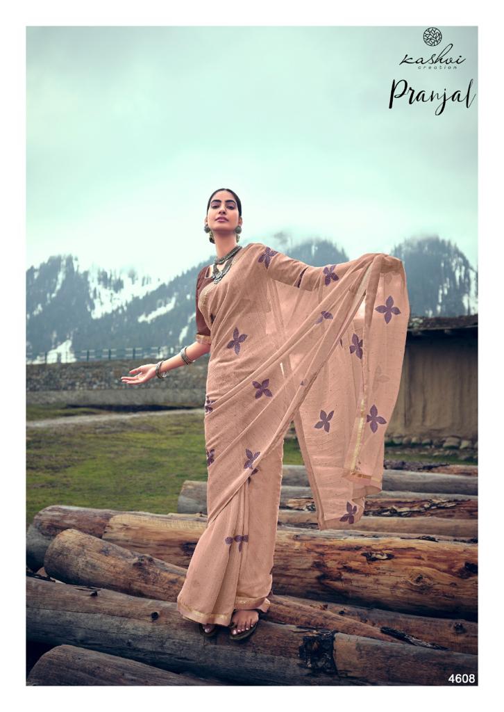 Kashvi Creation Launch By Pranjal Sahi Chiffon With Exclusive Printed Cmfortable Regular Wear Sarees