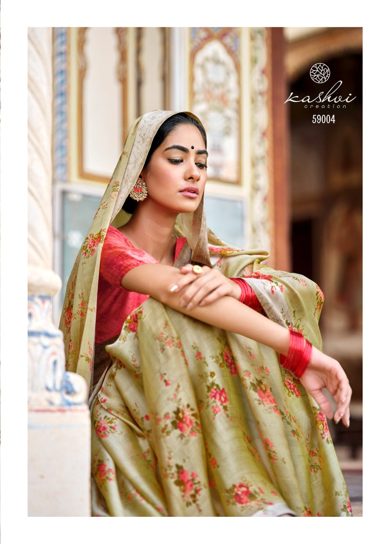 Kashvi Creation Launch Chitrangana Satin Fancy Printed Excluisve Casual Wear Fancy Sarees
