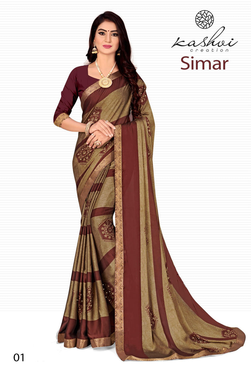 Kashvi Creation Launch Simar Black Rangoli With Diamond Work Printed Casual Wear Saree