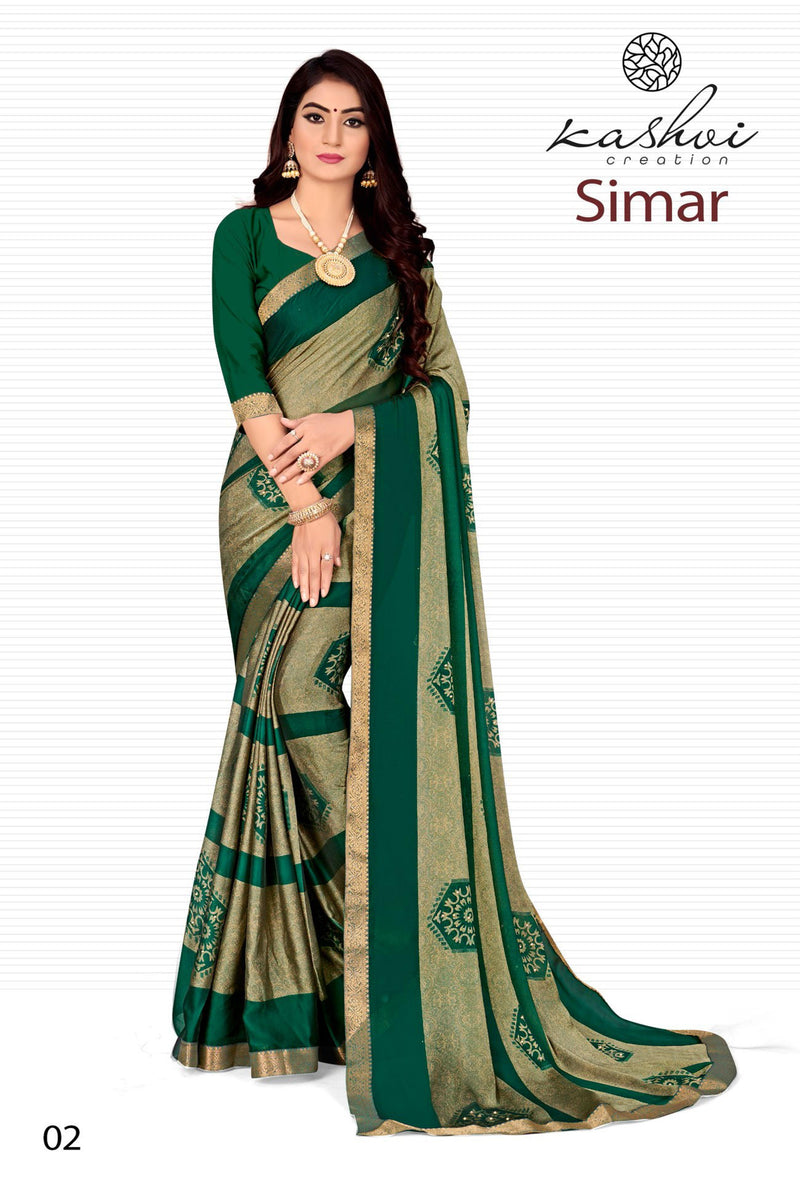 Kashvi Creation Launch Simar Black Rangoli With Diamond Work Printed Casual Wear Saree