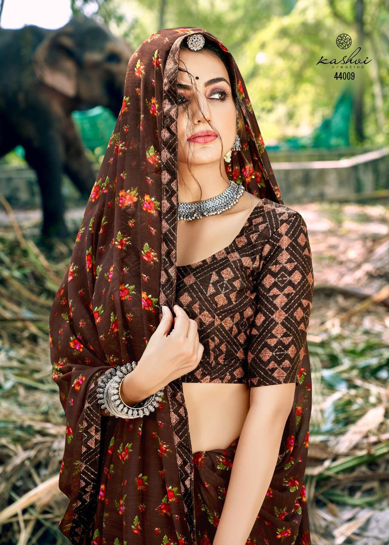 Kashvi Creation Purva Weightless With Exclusive Designs Party Wear Fancy Printed Sarees