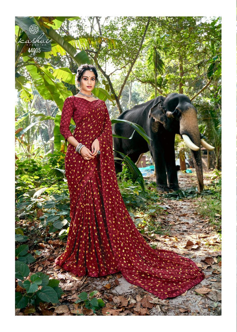 Kashvi Creation Purva Weightless With Exclusive Designs Party Wear Fancy Printed Sarees