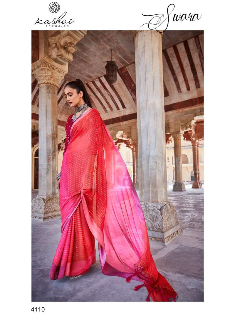 Kashvi Creation Swara Chiffon Satin With Designer Blouse And Party Wear Saree