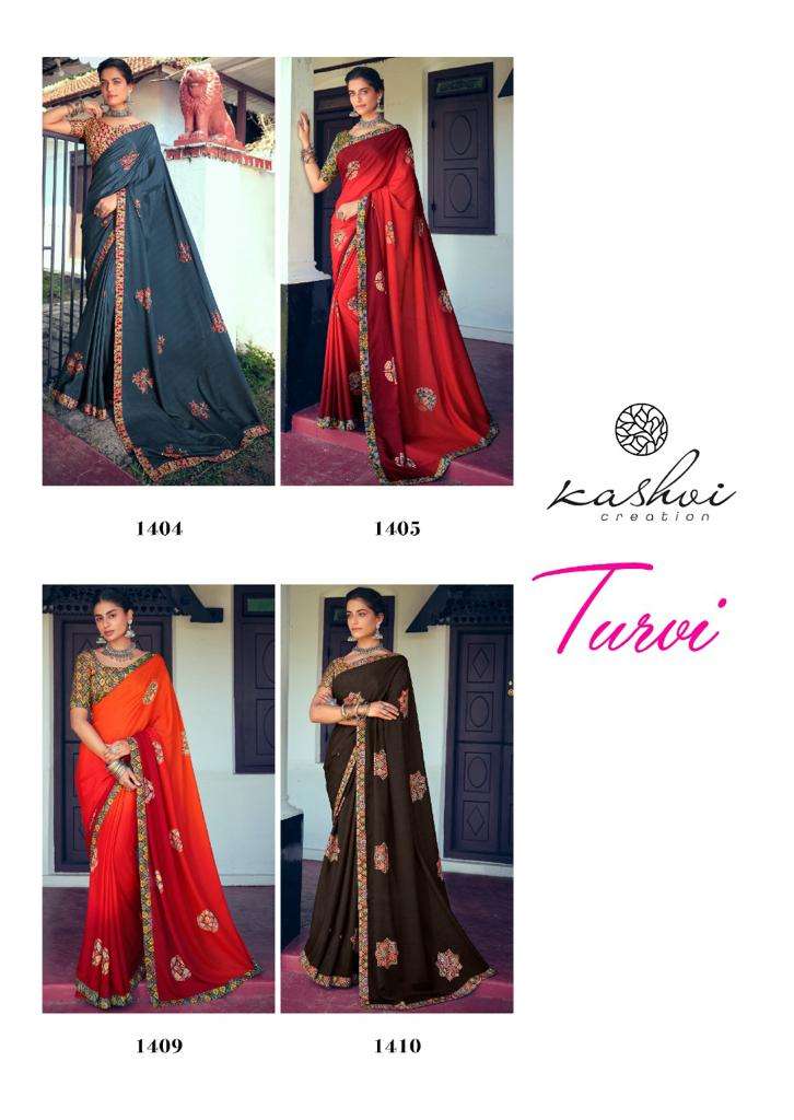 Kashvi Creation Turvi Chiffon Printed Regular Wear Fancy Sarees