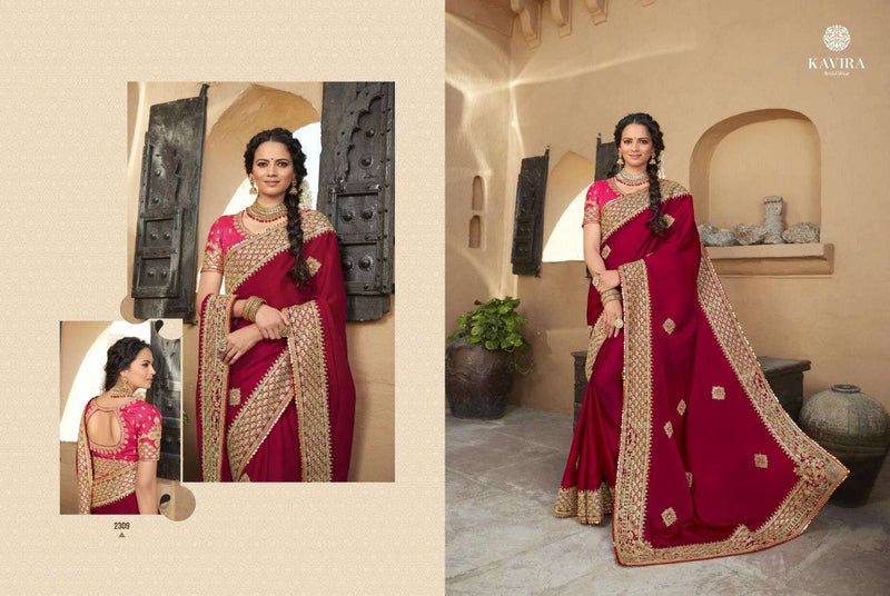 Kavira Abhilasha Silk Fancy Like Dola Embroidery Saree