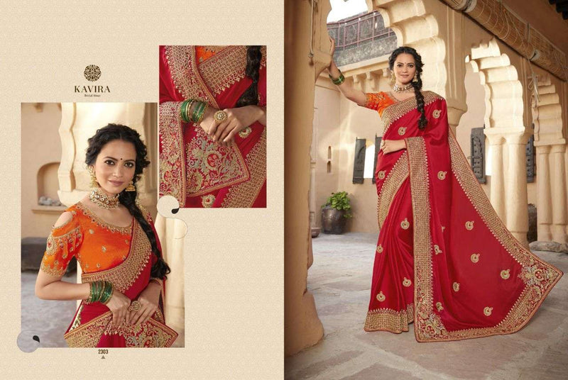 Kavira Abhilasha Silk Fancy Like Dola Embroidery Saree