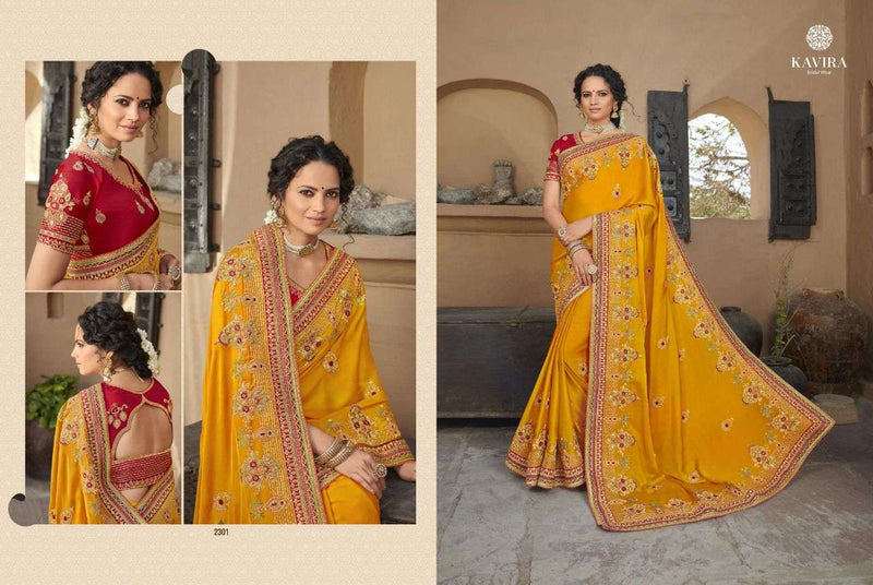 Kavira Abhilasha Silk Fancy Like Dola Embroidery Saree