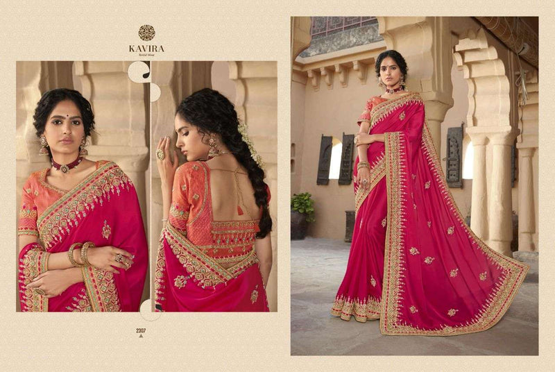 Kavira Abhilasha Silk Fancy Like Dola Embroidery Saree