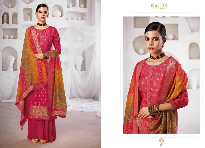 Kesar Karachi Nazakat Viscose Jacquard Pure Silk Designer Salwar Suit