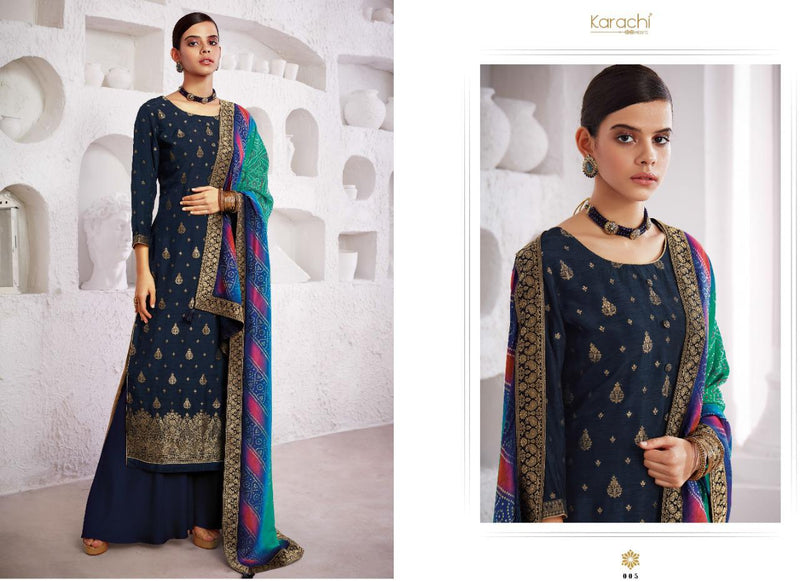 Kesar Karachi Nazakat Viscose Jacquard Pure Silk Designer Salwar Suit