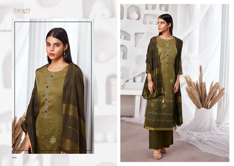 Kesar Karachi Print Shades Jam Satin With Embroidery Work Fancy Long Straight Casual Wear Salwar Suits
