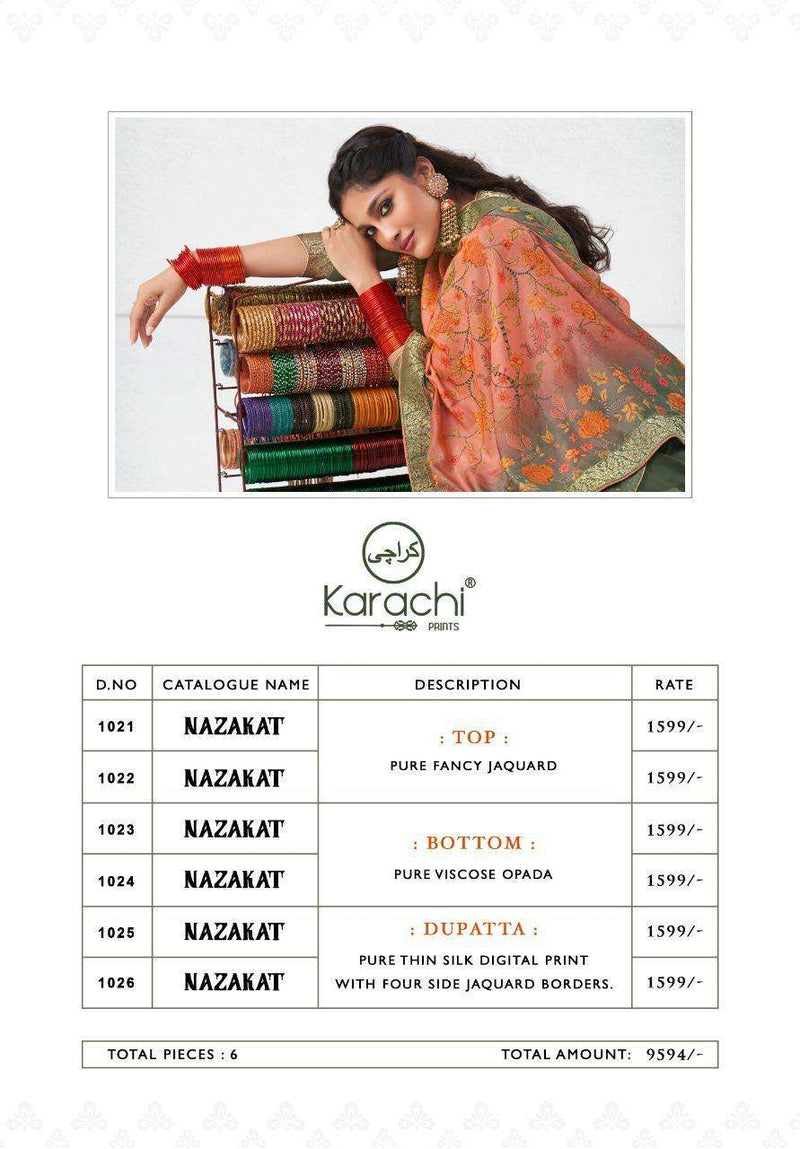 Kesar Karachi Prints Launch Nazakat Jacquard Exclusive Fancy Wear Pakistani Salwar Kameez
