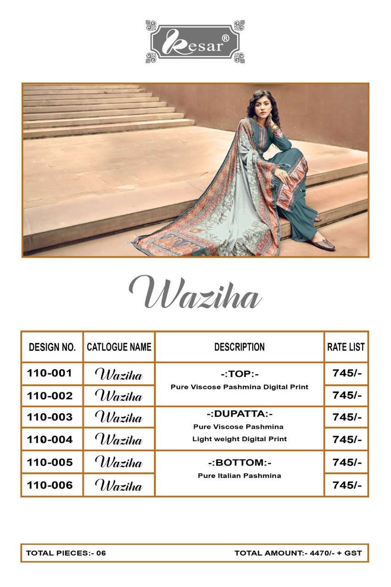 Kesar Waziha Viscose Pashmina Digital Print Suit