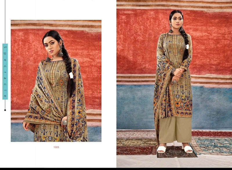 Kesariya Maahi Pashmina Jacquard Print Exclusive Winter Wear Salwar Kameez