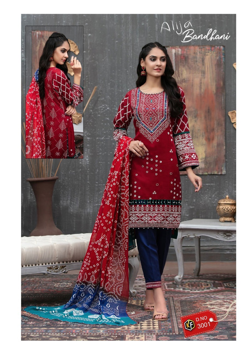 Keval Fab Alija Bandhani Nx Heavy Cotton Print Casual Daily Wear Salwar Kameez