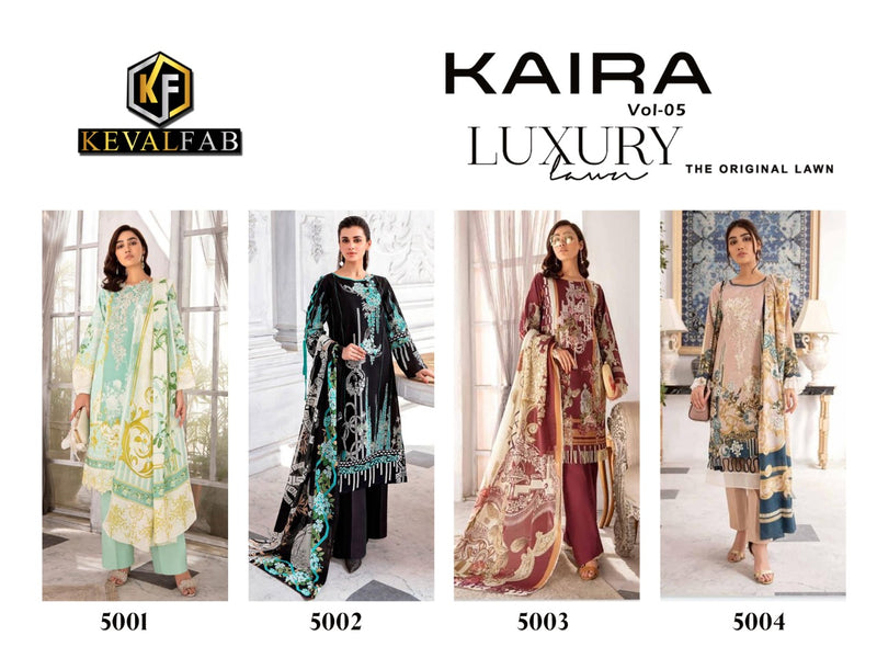 Keval Fab Launch By Kaira Luxury Lawn Vol 5 Cotton Print Exclusive Karachi Printed Pakistani Style Salwar Kameez