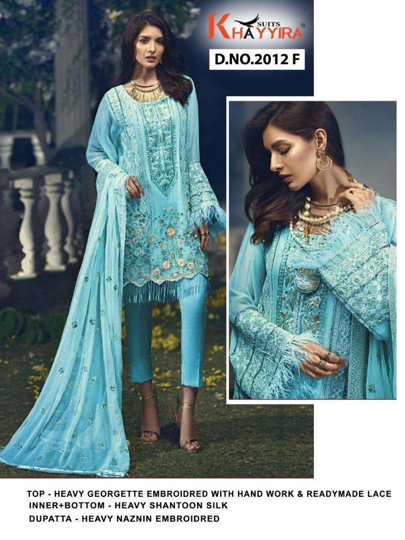 Khayyira Suit Cross Stitch Georgette Heavy Embroidery Work Dresses
