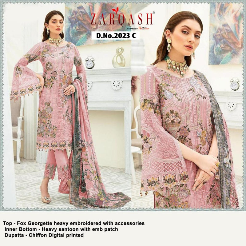 Khayyira Suit Zarqash Dynamic Fox Georgette With Embroidery Work Pakistani Salwar Suits