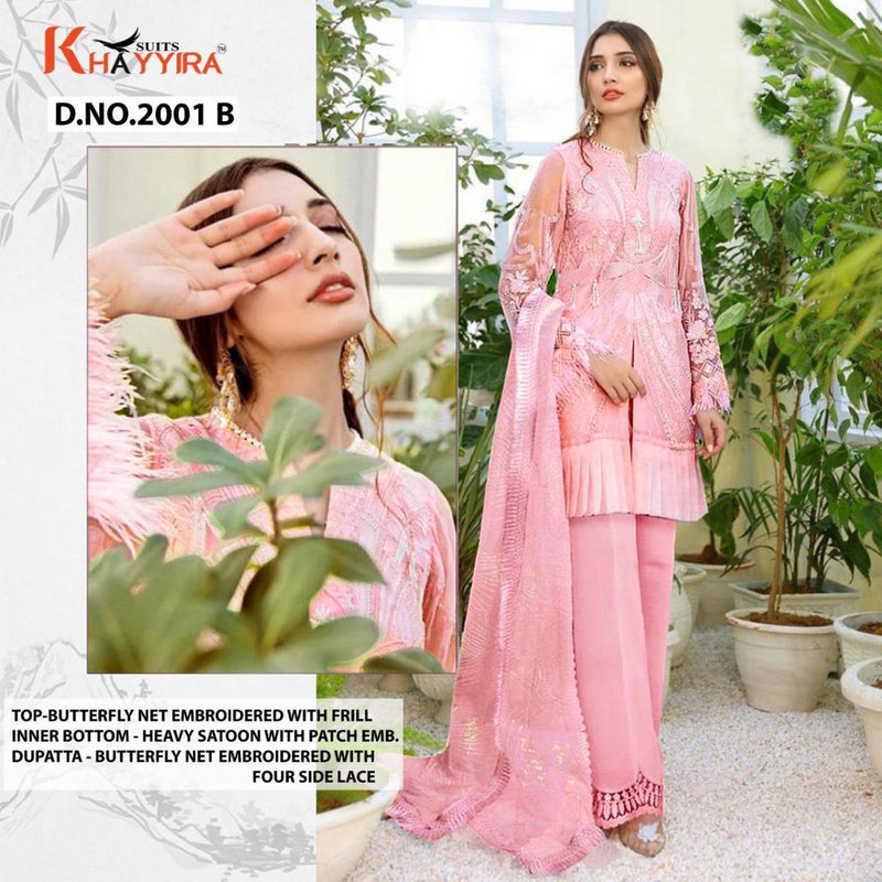 Khayyira Suits Launch Mahgul Butterfly Net With Heavy Embroidery Work Designer Party Wear Pakistani Salwar Suits With Dupatta
