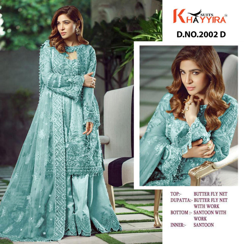 Khayyira Suits Present Charizma Dn 2002 Butterfly Net With Exclusive Embroidery Work Party Wear Salwar Kameez With Dupatta