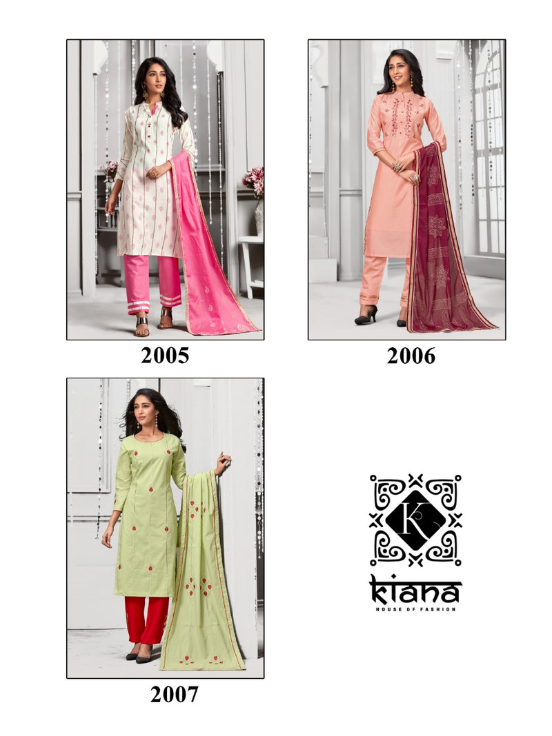 Kiana Fashion Crystal Vol 2 Chanderi Silk Partywear Kurti Collection