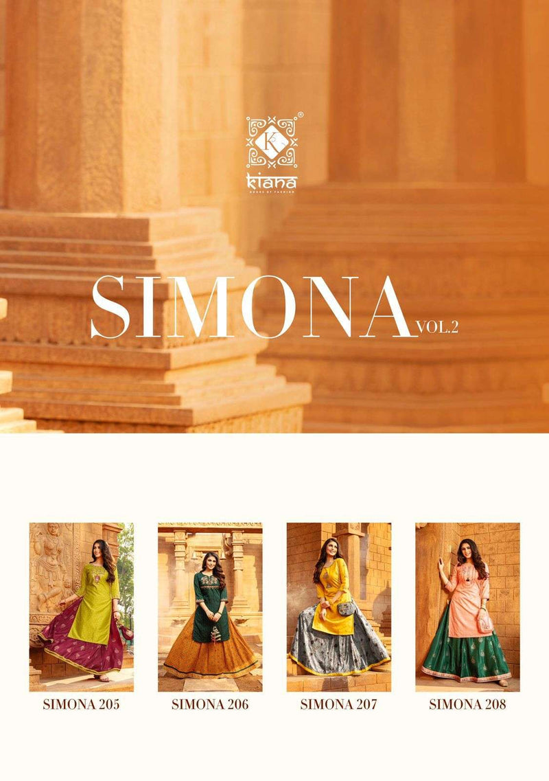 Kiana Fashion Simona Vol 2 Lurex Silk Thread Work Partywear Kurti