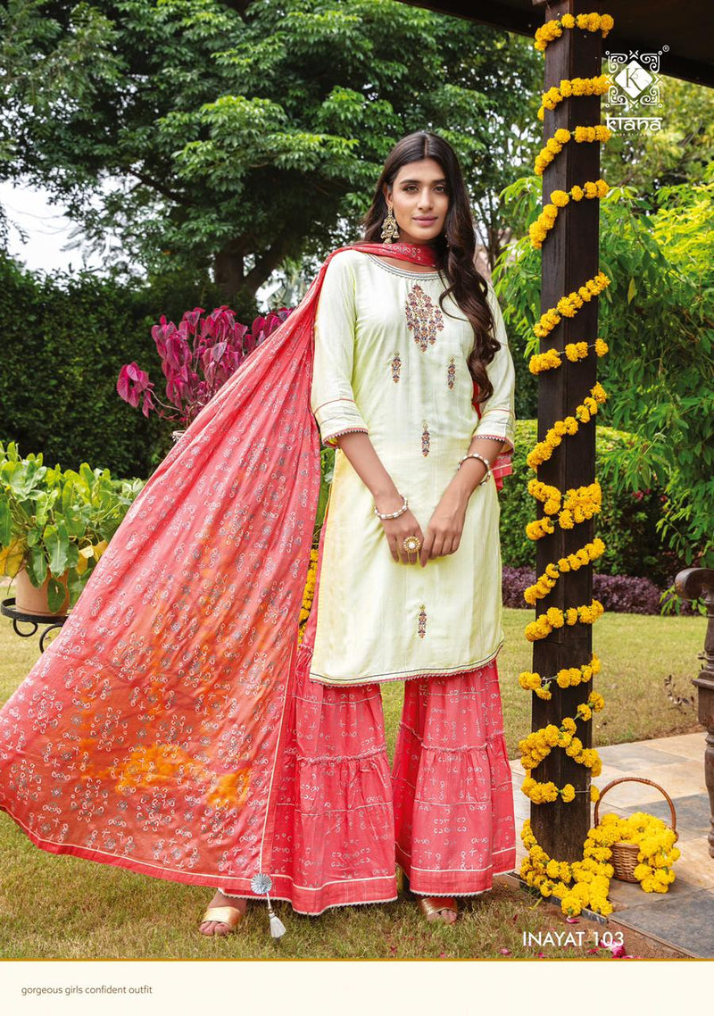 Kiana Inayat Viscose Lurex Dobi With Mirror Work And Thread Work Salwar Suit