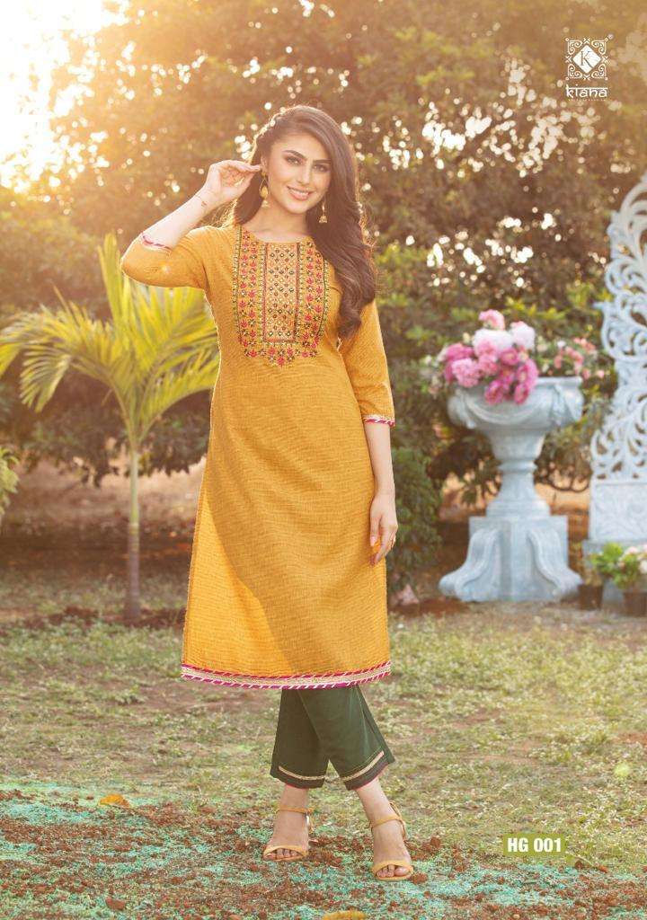 Kianaa Fashion Launch By Hello Gorgeous Cotton Jacquard With Embroidery Thread Work Fancy Casual Wear Kurtis