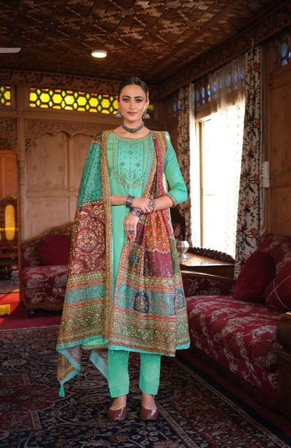 Kilory Trends Daisy Printed Jam Sattin Designer Salwar Suits