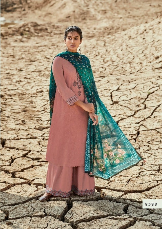 Kimora Heer Divani Pure Tusser Silk Embroidery Work Salwar Kameez
