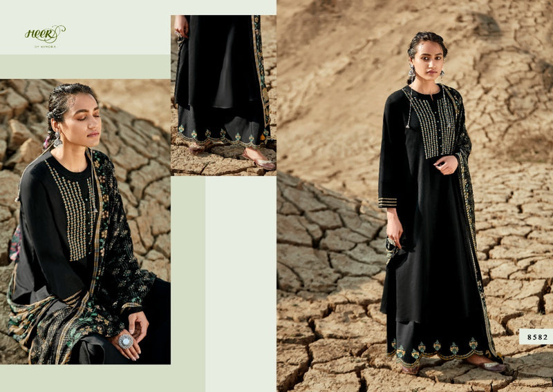 Kimora Heer Divani Pure Tusser Silk Embroidery Work Salwar Kameez
