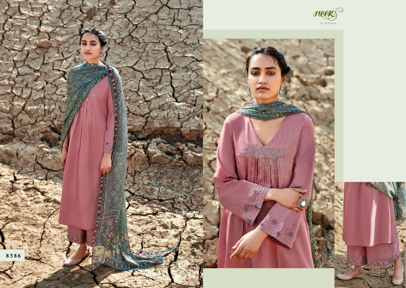 Kimora Heer Divani Pure Tusser Silk Embroidery Work Salwar Kameez