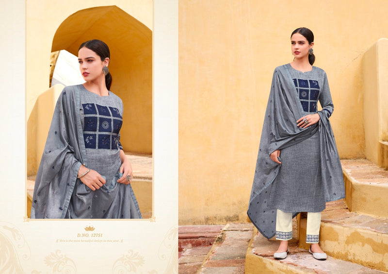 Kivi By Kalaroop Present Aangan Fancy Fabric With Embroidery Work Kurti