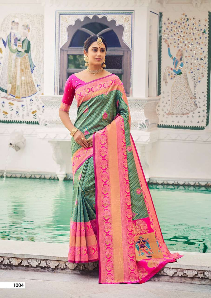 Revanta Creation Laaj Kanjivaram Silk Designer Wedding Wear Sarees