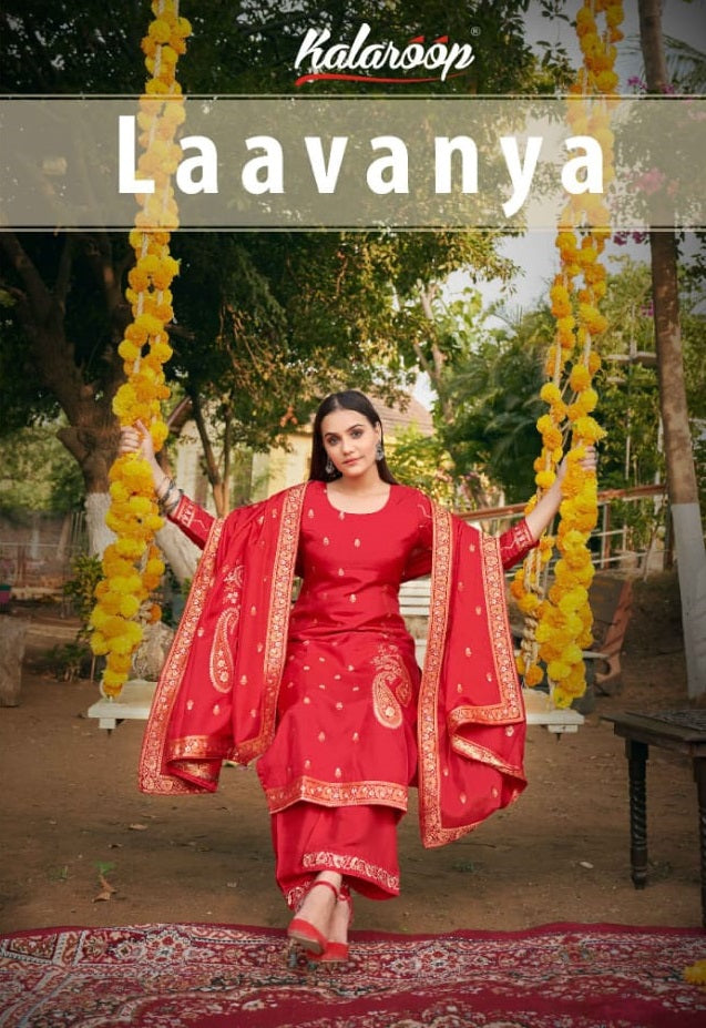 Kalaroop Laavanya Jacquard With Heavy Embroidery Work Stylish Designer Festive Wear Fancy Kurti
