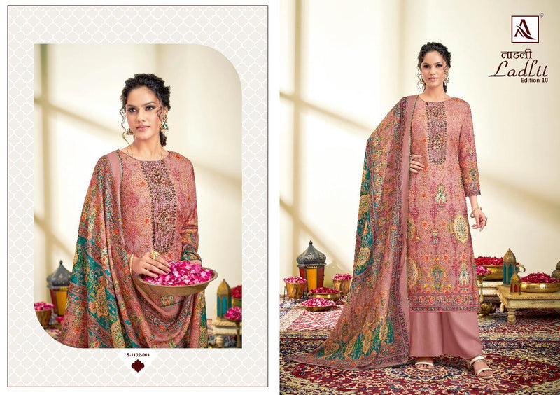 Alok Suit Ladli 10 Jam Cotton With Heavy Embroidery Work Stylish Designer Fancy Salwar Kameez