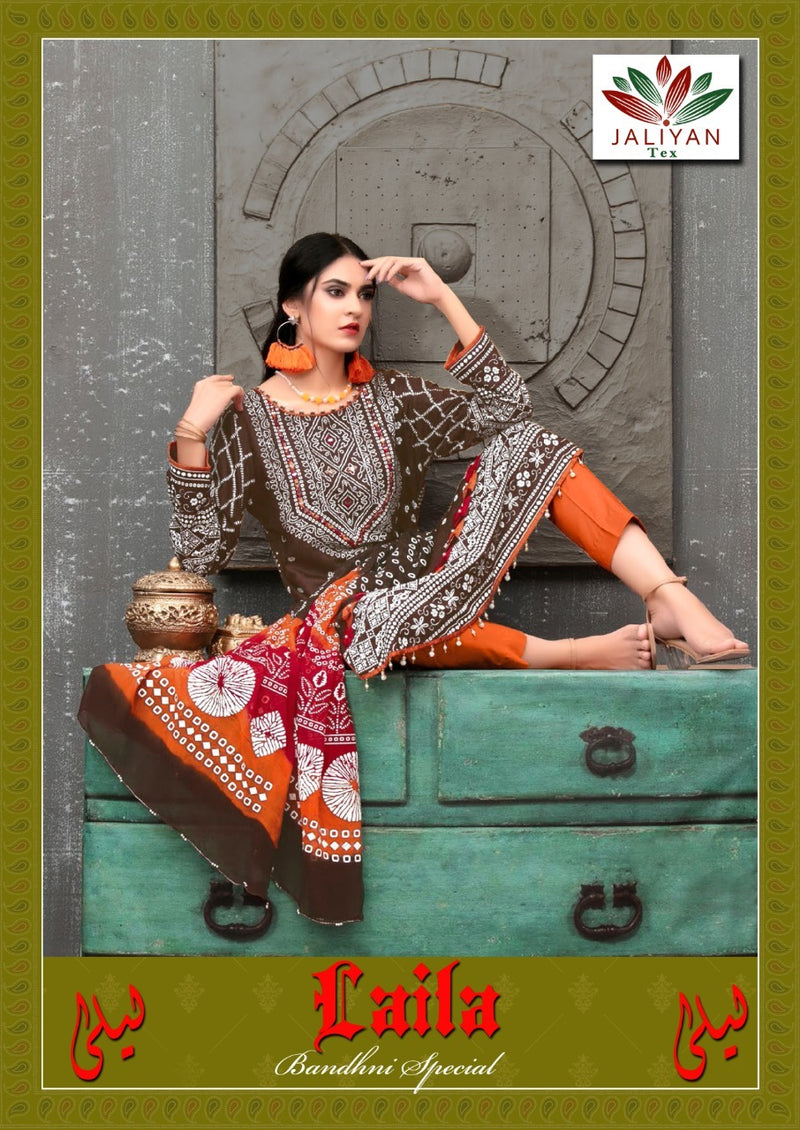 Jaliyan Tex Laila Bandhani Special Cotton Printed Pakistani Style Festive Wear Salwar Suits