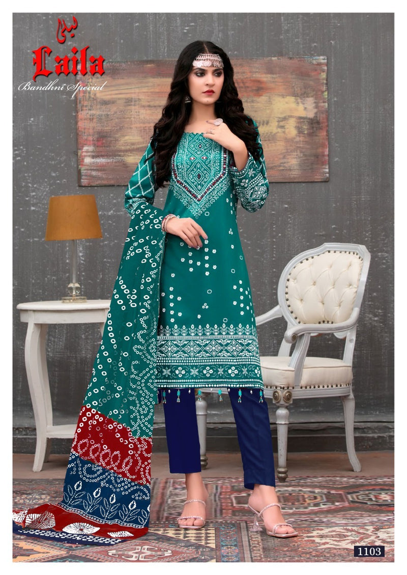 Jaliyan Tex Laila Bandhani Special Cotton Printed Pakistani Style Festive Wear Salwar Suits