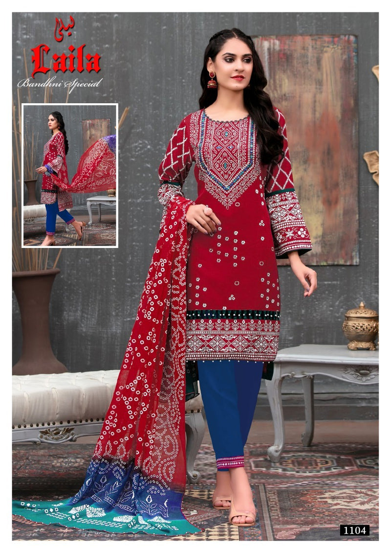 Jaliyan Tex Laila Bandhani Special Cotton Printed Pakistani Style Festive Wear Salwar Suits