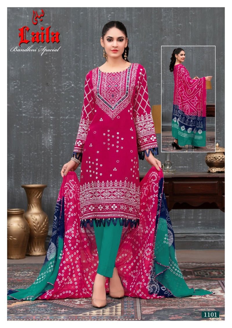 Jaliyan Tex Laila Bandhani Special Cotton Printed Pakistani Style Festive Wear Salwar Suits