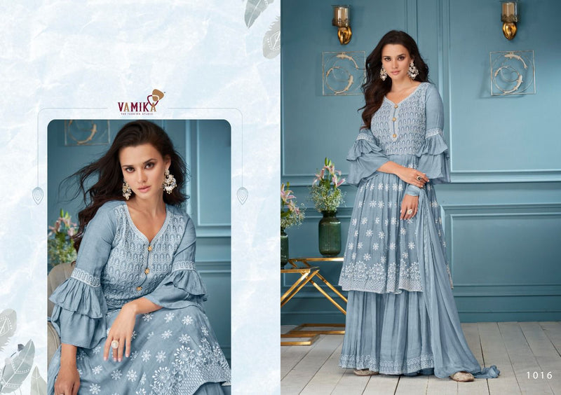 Tips And Tops Lakhnavi Vol 2 Rayon Thread Embroidery Work Fancy Gown Kurtis  Wholesaler Surat