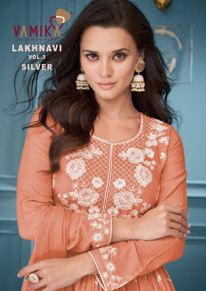 Vamika Lakhnavi Vol 3 Rayon With Heavy Embroidery Work Stylish Designer Festive Wear Kurti
